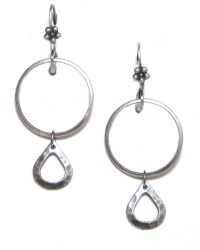 Clara Beau Sterling Silver Plated Open Teardrop Petite Hoop Dangle Earrings