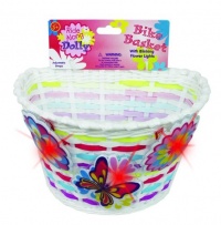 Bike Basket - Kid's Bicycle Basket with Three Motion Activated Blinking Flowers Bike Basket - Kid's Bicycle Basket with Three Motion Activated Blinking Flowers