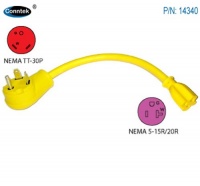 Conntek 14340 RV Pigtail Adapter RV 30 Amp Male Plug To 15/20 Amp U.S Female Connector Conntek 14340 RV Pigtail Adapter RV 30 Amp Male Plug To 15/20 Amp U.S Female Connector