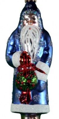 Vaillancourt Glitzy Santa with Kissing Ball Ornament Vaillancourt Glitzy Santa with Kissing Ball Ornament