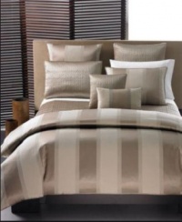 Hotel Collection Wide Stripe Bronze Duvet Cover, King Hotel Collection Wide Stripe Bronze Duvet Cover, King