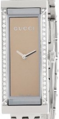 Gucci Women's YA127508 G-Frame Rectangle Steel Bracelet Diamond Case Watch Gucci Women's YA127508 G-Frame Rectangle Steel Bracelet Diamond Case Watch