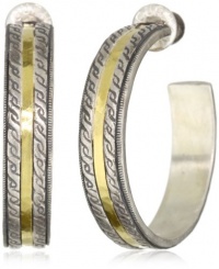 GURHAN Lancelot Post Dark and White Silver with Gold Hoop Earrings GURHAN Lancelot Post Dark and White Silver with Gold Hoop Earrings