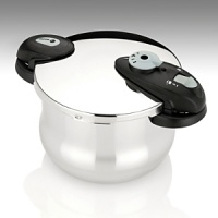 This pressure cooker is an ingenious, energy-efficient alternative to traditional cooking. It prepares food up 70% faster while retaining up to 50% more vitamins and minerals. Constructed from durable, high-gloss 18/10 stainless steel with short, self-locking handles for easy storage. Manufacturer's 10-year warranty.