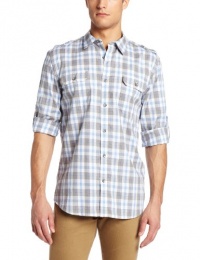 DKNY Jeans Men's Long Sleeve Roll Tab Basket Check DKNY Jeans Men's Long Sleeve Roll Tab Basket Check