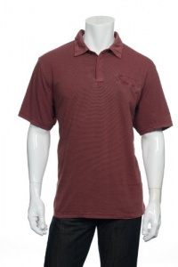 Alfani Men's Red Micro Horizontal Striped Polo Shirt Alfani Men's Red Micro Horizontal Striped Polo Shirt