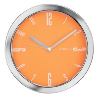 DecoMates Non-Ticking Silent Wall Clock, Orange Vivid DecoMates Non-Ticking Silent Wall Clock, Orange Vivid