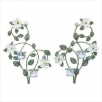 Magnolia Hanging Wall Decor Candleholders Set Of Two Magnolia Hanging Wall Decor Candleholders Set Of Two