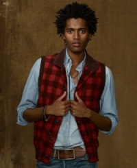 A cumberland plaid vest embraces the feel of a vintage hunting topper, giving you an authentically rugged outdoorsman look. A cumberland plaid vest embraces the feel of a vintage hunting topper, giving you an authentically rugged outdoorsman look.