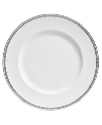 Vera Wang marries modern shapes with traditional lace in this set of dinnerware. The dishes are decidedly timeless. Platinum trim and banding add delicate feminine touches to these white bone china Flirt dinner plates. Vera Wang marries modern shapes with traditional lace in this set of dinnerware. The dishes are decidedly timeless. Platinum trim and banding add delicate feminine touches to these white bone china Flirt dinner plates.