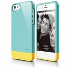 elago S5 Glide Case for iPhone 5/5S - eco friendly Retail Packaging (Coral Blue / Sport Yellow)