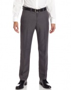 Haggar Men's Cool 18 Heather Gabardine Plain Front Pant