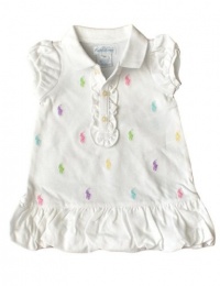 Ralph Lauren Layette Girl's Schiffli Mesh Polo Dress Ralph Lauren Layette Girl's Schiffli Mesh Polo Dress