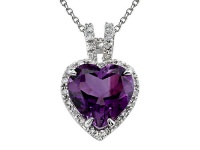 Genuine Amethyst Pendant by Effy Collection® in 14 kt White Gold LIFETIME WARRANTY