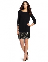 ERIN Erin Fetherston Women's Embellished Border Shift Dress, Black/Black, 8 ERIN Erin Fetherston Women's Embellished Border Shift Dress, Black/Black, 8