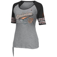 MLB Baltimore Orioles Women's My Favorite Game T-Shirt, Grey/Black MLB Baltimore Orioles Women's My Favorite Game T-Shirt, Grey/Black
