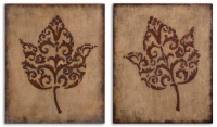 Uttermost Decorative Leaves Wood Wall Art - Set of 2 Uttermost Decorative Leaves Wood Wall Art - Set of 2