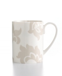 Bold design and uncompromising quality make the Lisbon mug easy to love. Embrace stenciled grey florals or mix and match with equally fresh Banded dinnerware, also by Martha Stewart Collection. Bold design and uncompromising quality make the Lisbon mug easy to love. Embrace stenciled grey florals or mix and match with equally fresh Banded dinnerware, also by Martha Stewart Collection.