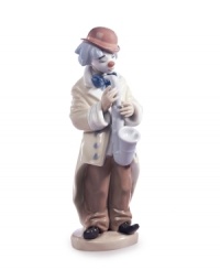 What a clown. The Sad Sax figurine from Lladro gets ready to play the blues, featuring a lavender saxophone and look of true sorrow in his painted frown face. What a clown. The Sad Sax figurine from Lladro gets ready to play the blues, featuring a lavender saxophone and look of true sorrow in his painted frown face.
