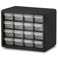 Akro-Mils 10116 16 Drawer Plastic Parts Storage Hardware and Craft Cabinet, 10.5-Inch x 8.5-Inch x 6.5-Inch, Black Akro-Mils 10116 16 Drawer Plastic Parts Storage Hardware and Craft Cabinet, 10.5-Inch x 8.5-Inch x 6.5-Inch, Black