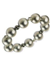 A splendid mix of shimmer. This stunning bracelet combines shell-based cultured freshwater pearls (14 mm), sparkling hematite (12-3/8 ct. t.w.) and Swarovski Elements. Bracelet stretches to fit wrist. Approximate length: 7-1/2 inches. A splendid mix of shimmer. This stunning bracelet combines shell-based cultured freshwater pearls (14 mm), sparkling hematite (12-3/8 ct. t.w.) and Swarovski Elements. Bracelet stretches to fit wrist. Approximate length: 7-1/2 inches.