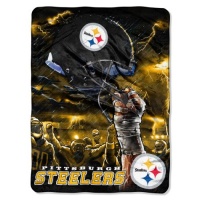 NFL Pittsburgh Steelers 60-Inch-by-80-Inch Plush Rachel Blanket, Sky Helmet Design NFL Pittsburgh Steelers 60-Inch-by-80-Inch Plush Rachel Blanket, Sky Helmet Design
