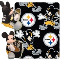 NFL Pittsburgh Steelers Mickey Mouse Pillow with Fleece Throw Blanket Set NFL Pittsburgh Steelers Mickey Mouse Pillow with Fleece Throw Blanket Set
