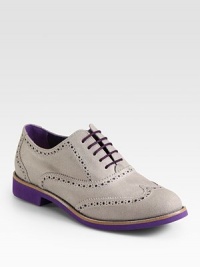 Make it memorable with this two-tone classic silhouette featuring classic perforated details and a lightweight sole. Eva heel, 1 (25mm)Suede upperLeather liningEva solePadded insoleImported Make it memorable with this two-tone classic silhouette featuring classic perforated details and a lightweight sole. Eva heel, 1 (25mm)Suede upperLeather liningEva solePadded insoleImported