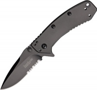 Kershaw Knives 1555BLKST Kershaw Cryo Hinderer Assisted Opening Framelock with Black DLC Finish Partially Serrated Blade Kershaw Knives 1555BLKST Kershaw Cryo Hinderer Assisted Opening Framelock with Black DLC Finish Partially Serrated Blade