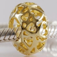 Hollow Cage Hearts 14k Gold Plated Authentic 925 Sterling Silver Bead Fits Pandora Chamilia Biagi Troll Charms Europen Style Bracelets Hollow Cage Hearts 14k Gold Plated Authentic 925 Sterling Silver Bead Fits Pandora Chamilia Biagi Troll Charms Europen Style Bracelets