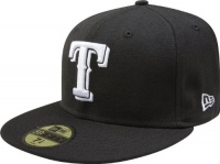 MLB Texas Rangers Black with White 59FIFTY Fitted Cap MLB Texas Rangers Black with White 59FIFTY Fitted Cap
