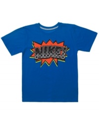 He'll get some bold sporty style with this graphic tee from Nike. He'll get some bold sporty style with this graphic tee from Nike.