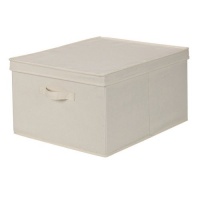 Household Essentials Jumbo Storage Box, Natural Canvas Household Essentials Jumbo Storage Box, Natural Canvas