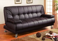 Futon Sofa Bed Brown Vinyl Cover Daybed Couch Bedroom Futon Sofa Bed Brown Vinyl Cover Daybed Couch Bedroom