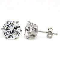 2.00 Carat AAA Cubic Zirconia Pair Earrings Studs. Anti-allergy Nickel-free Strong and Durable Stainless Steel Settings. Bling Bling Sparkling 6mm each Round Crystal. 1.00 Carat Each 2.00 Carat AAA Cubic Zirconia Pair Earrings Studs. Anti-allergy Nickel-free Strong and Durable Stainless Steel Settings. Bling Bling Sparkling 6mm each Round Crystal. 1.00 Carat Each