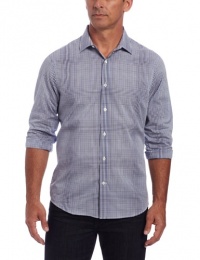 Perry Ellis Men's Long Sleeve Slim Ombre Check Shirt Perry Ellis Men's Long Sleeve Slim Ombre Check Shirt