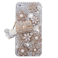Minisdesign® Grandeur Series iPhone 5 3d Bling Luxury Crystal Rhinestone Coco Bag Design Diamond Case, Cover for the New Apple iPhone 5 (Package includes: 1 X Screen Protector and Extra Rhinestones)