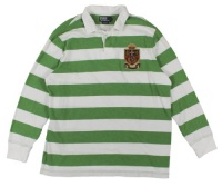 Polo Ralph Lauren Men's Custom-Fit Long-Sleeved Striped Rugby Shirt (XX-Large, Signal Green/White) Polo Ralph Lauren Men's Custom-Fit Long-Sleeved Striped Rugby Shirt (XX-Large, Signal Green/White)