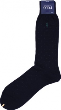 Polo Ralph Lauren Dotted Cotton Pony Socks (10-13, Navy) Polo Ralph Lauren Dotted Cotton Pony Socks (10-13, Navy)