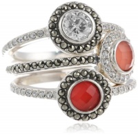 Judith Jack Color Stack Item Sterling Silver, Marcasite Multi-Red Stack Ring Judith Jack Color Stack Item Sterling Silver, Marcasite Multi-Red Stack Ring
