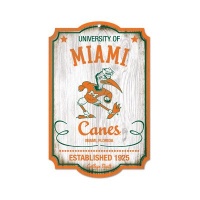 NCAA College Vault Miami Hurricanes 11-by-17 Wood Sign NCAA College Vault Miami Hurricanes 11-by-17 Wood Sign