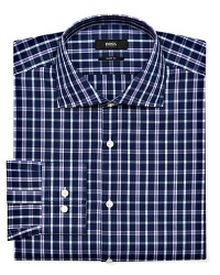 Hugo Boss Black Dress Shirt, Slim Fit Boss Dress Shirt, purple Plaid, 17 - 34-35 Hugo Boss Black Dress Shirt, Slim Fit Boss Dress Shirt, purple Plaid, 17 - 34-35