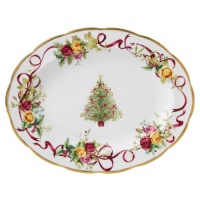 Old Country Roses Christmas Tree Oval Platter, 13-Inch Old Country Roses Christmas Tree Oval Platter, 13-Inch