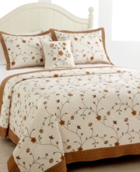 Relax upon a blooming bed of springtime florals, no matter what the season! The Savannah sham charms your room with soft quilting and beautifully embroidered blossoms for a sweet and soothing ambiance. Relax upon a blooming bed of springtime florals, no matter what the season! The Savannah sham charms your room with soft quilting and beautifully embroidered blossoms for a sweet and soothing ambiance.