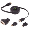 ReTrak ETCABLEHDM Retractable HDMI Cable (A to A, C, D and DVI with adapter tips)