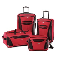 American Tourister Fieldbrook II 4 Piece Set, Red/Black, One Size American Tourister Fieldbrook II 4 Piece Set, Red/Black, One Size