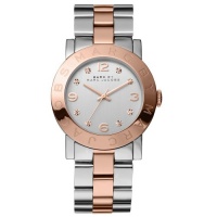 Marc by Marc Jacobs Two Tone Amy Rose Gold with Glitz Women's Watch - MBM3194 Marc by Marc Jacobs Two Tone Amy Rose Gold with Glitz Women's Watch - MBM3194