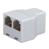 Audiovox TP270WHR RCA Telephone Duplex Wall Jack Phone Adapter / 2 Way Inline Splitter, White