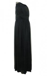 Embellished One Shoulder Pleated Dress Embellished One Shoulder Pleated Dress