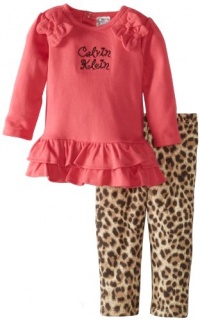 Calvin Klein Baby-Girls Infant Tunic With Animal Print Leggings, Brown, 12 Months Calvin Klein Baby-Girls Infant Tunic With Animal Print Leggings, Brown, 12 Months